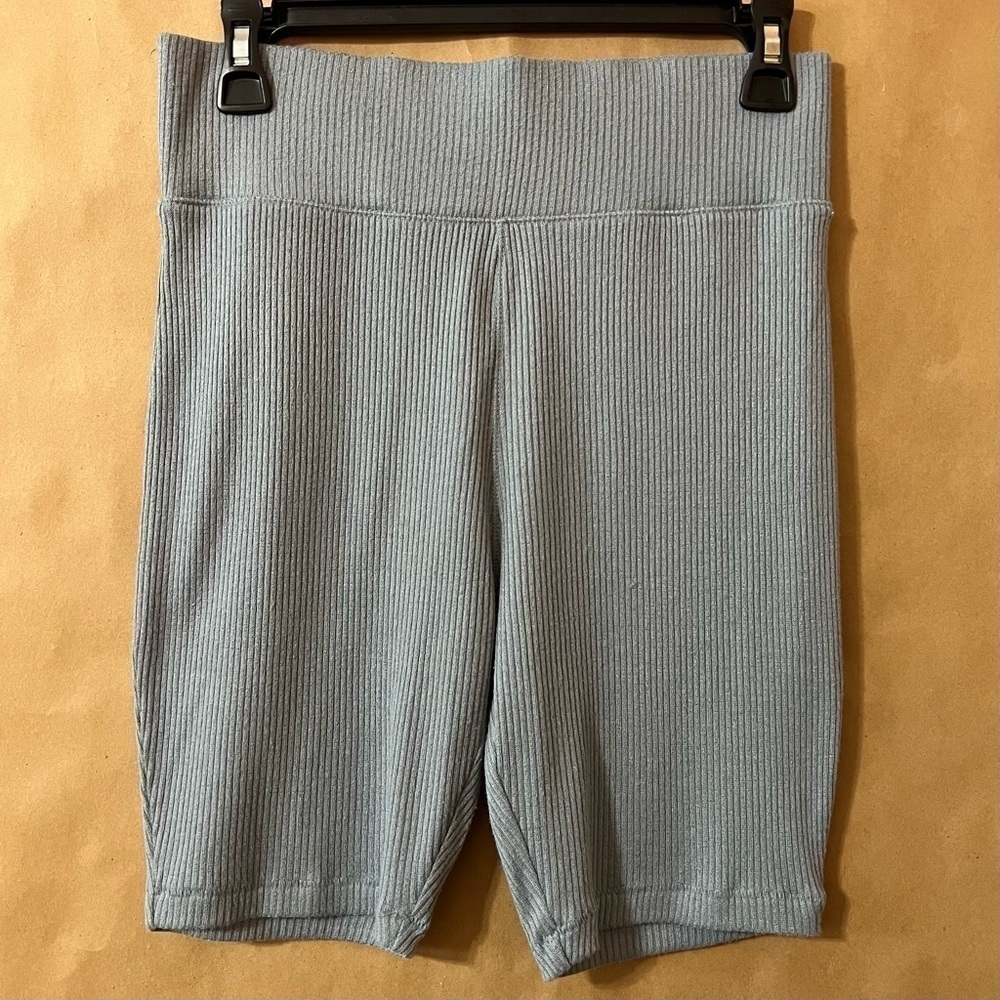 Rag & Bone | NWT The Knit Rib Bike Short Greyed Blue High Waisted Pull-On Size M